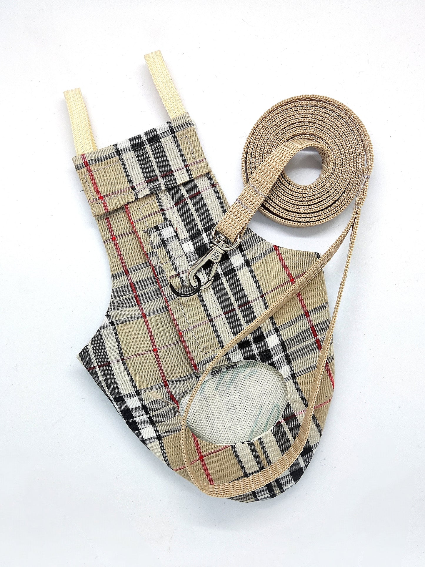 Pigeon Pants Flyper Bird Diaper Flightsuit - "Birdberry" Beige Tartan