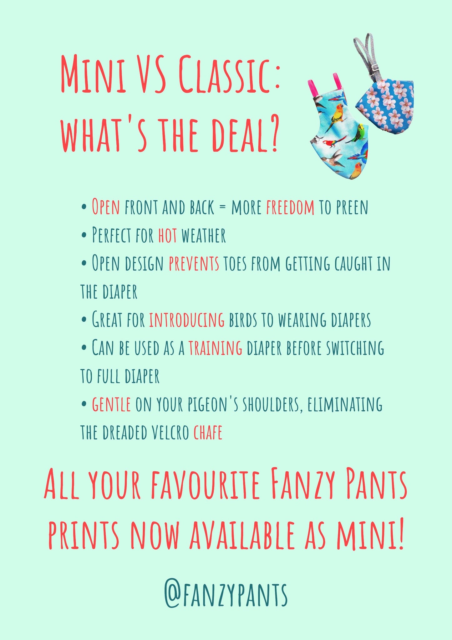 Pigeon Pants Mini Bird Diaper Flightsuit - Choose From 50+ Designs