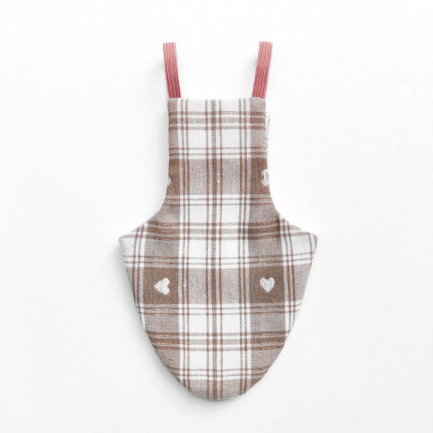 Pigeon Pants Flyper Bird Diaper Flightsuit - Beige Tartan with Hearts