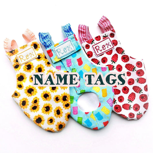 Personalized Name Tag, Message or Picture Embroidery for Pigeon Pants Bird Diaper Flightsuit (Pants NOT included)