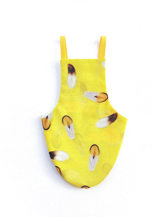 Pigeon Pants Bird Diaper Flightsuit - Feathers on Yellow