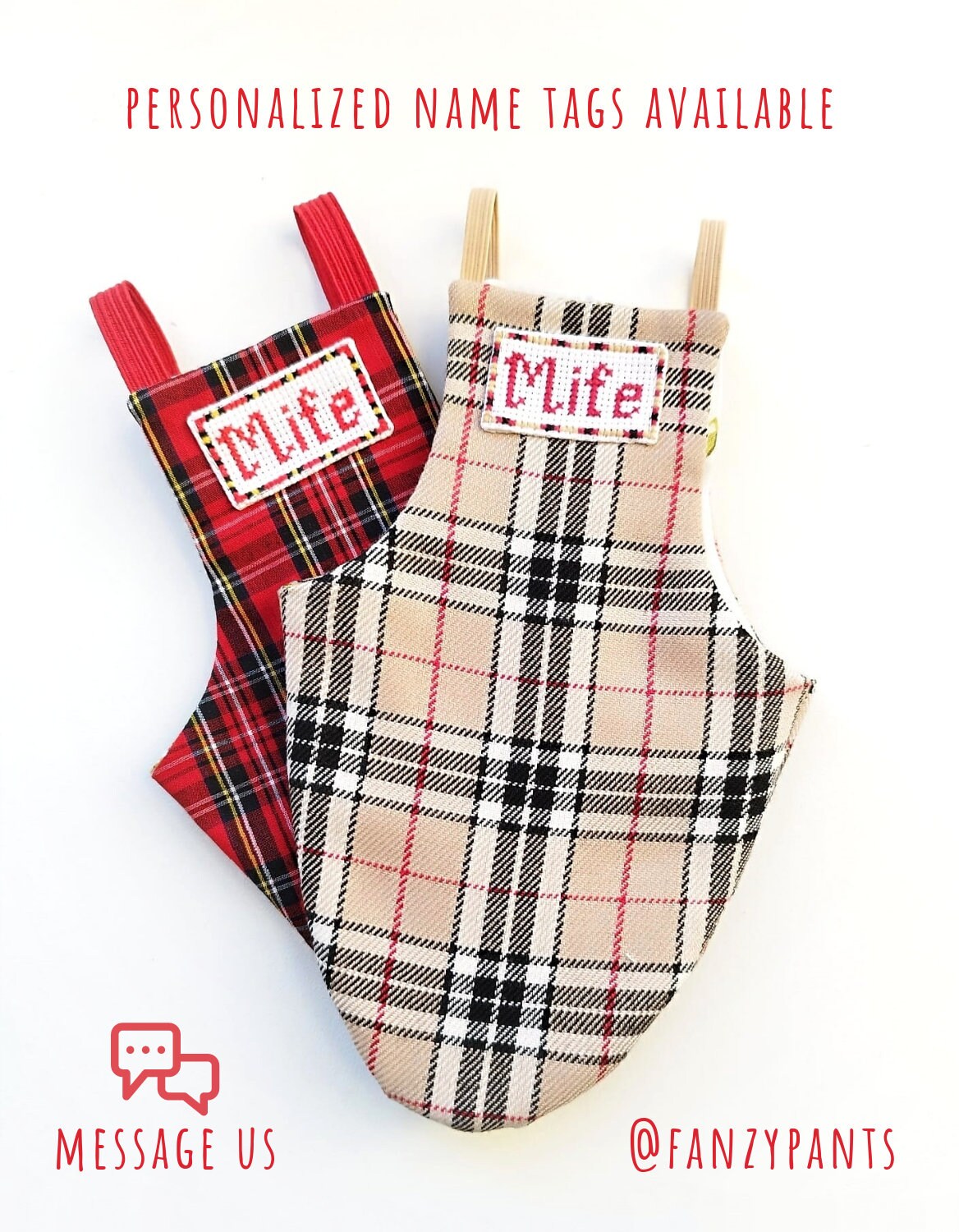 Pigeon Pants Flyper Bird Diaper Flightsuit - "Birdberry" Beige Tartan