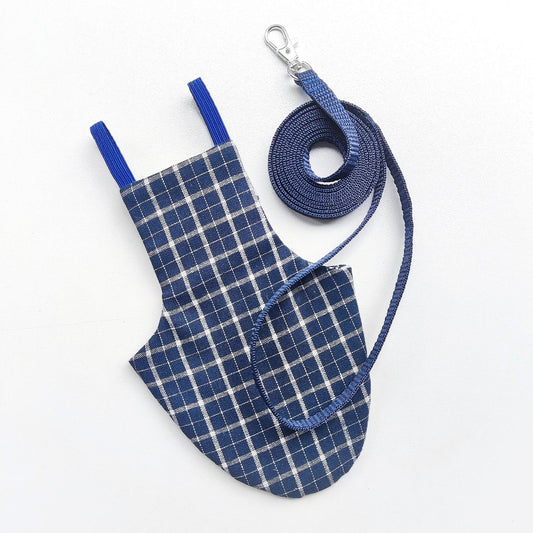 Pigeon Pants Flyper Bird Diaper Flightsuit - Navy Tartan with Matching Leash Offer