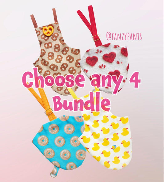 Four-pack Pigeon Pants Flyper Bird Diaper Flightsuit - 'Choose Any Four' Bundle