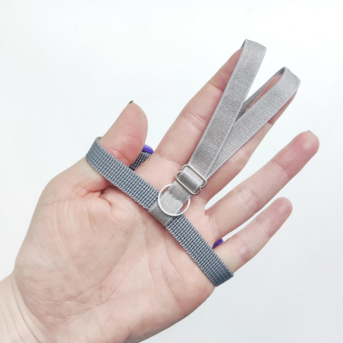 Pigeon Harness "Sophie" - Bird Flight Harness with Soft-brake Leash Extender - Pigeon Grey and Purple