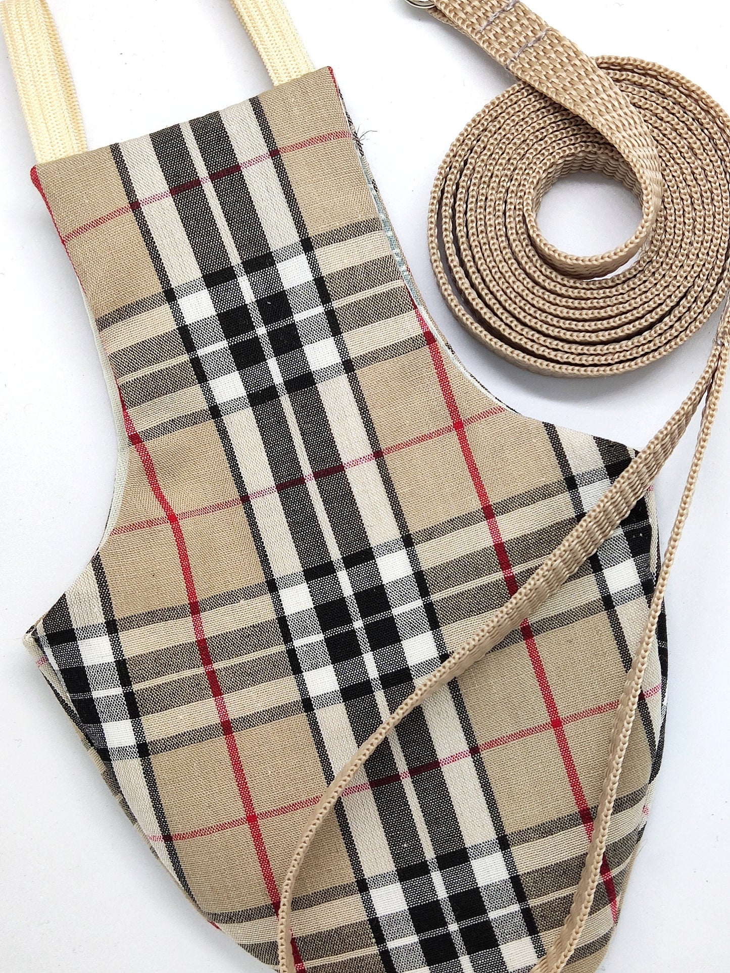 Pigeon Pants Flyper Bird Diaper Flightsuit - "Birdberry" Beige Tartan