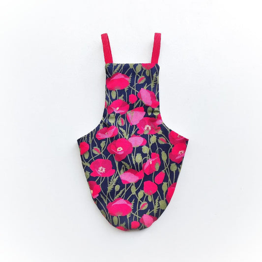 Pigeon Pants Bird Diaper Flightsuit - Poppies on Navy