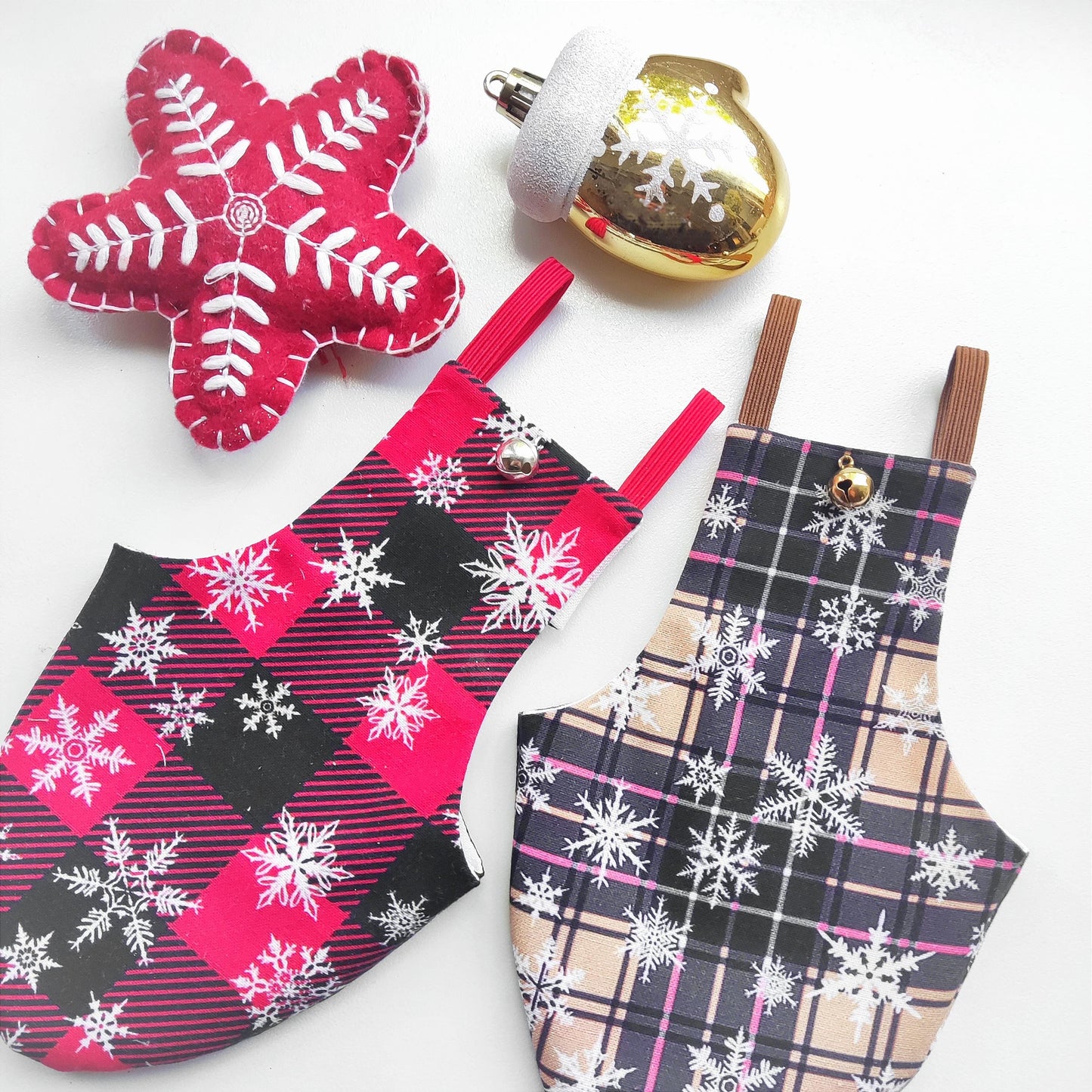 Pigeon Pants Bird Diaper Flightsuit - Red Tartan with Bell