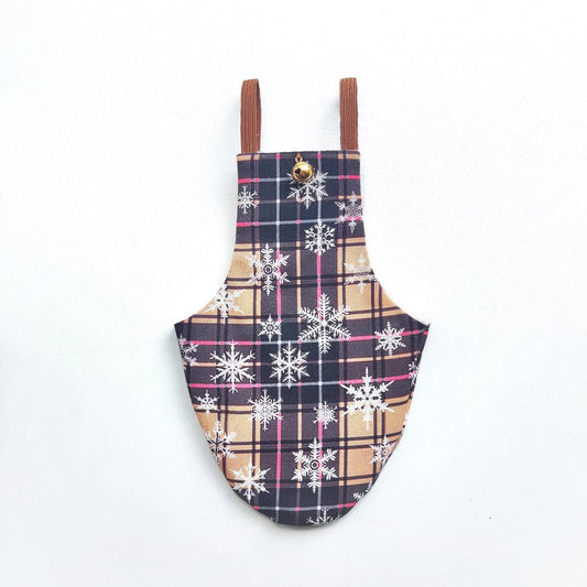 Pigeon Pants Bird Diaper Flightsuit - Beige Tartan with Bell