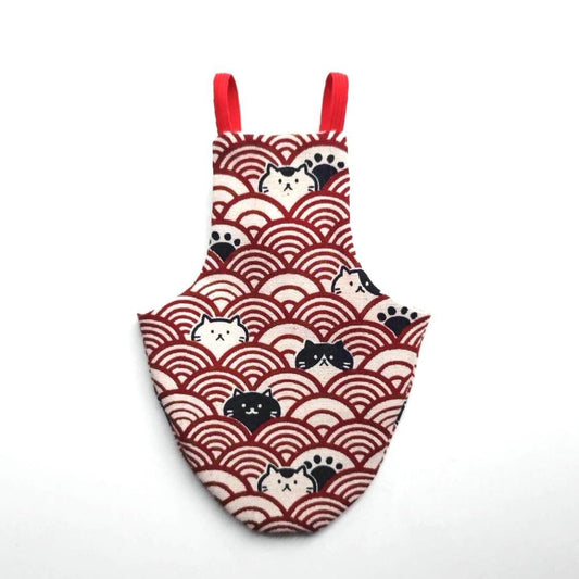 Pigeon Pants Flyper Bird Diaper Flightsuit - Japanese Fan Cats (Red)