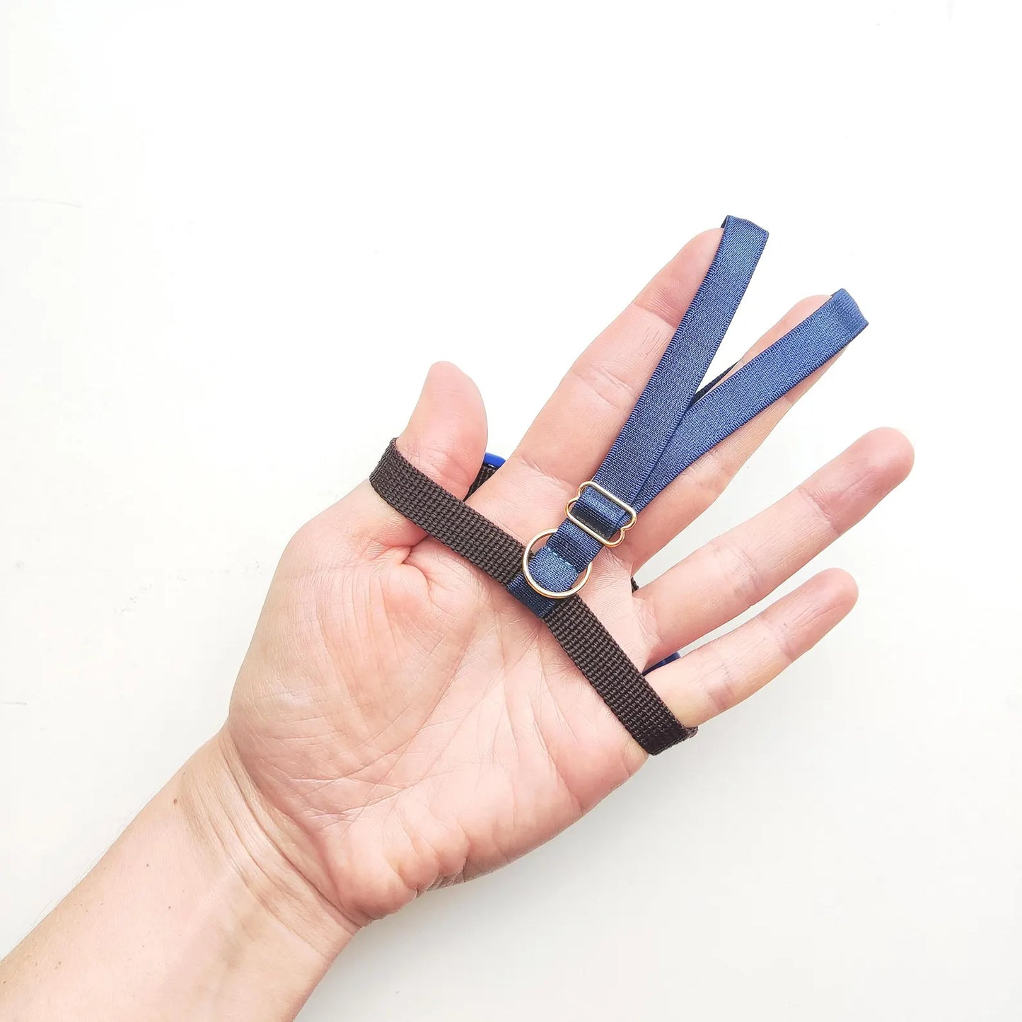 Pigeon Harness "Sophie" - Bird Flight Harness with Soft-brake Leash Extender - Rich Blue and Brown