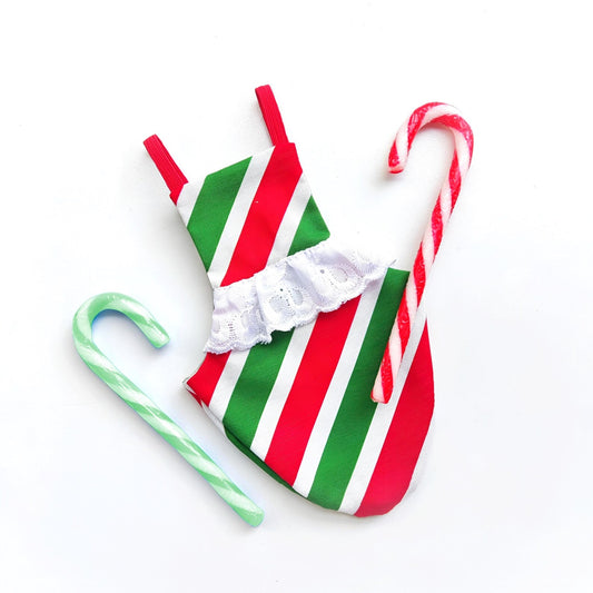 Pigeon Pants Bird Diaper Flightsuit - Candy Cane