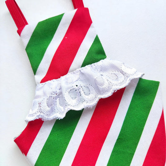 Pigeon Pants Bird Diaper Flightsuit - Candy Cane