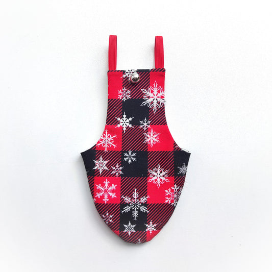 Pigeon Pants Bird Diaper Flightsuit - Red Tartan with Bell