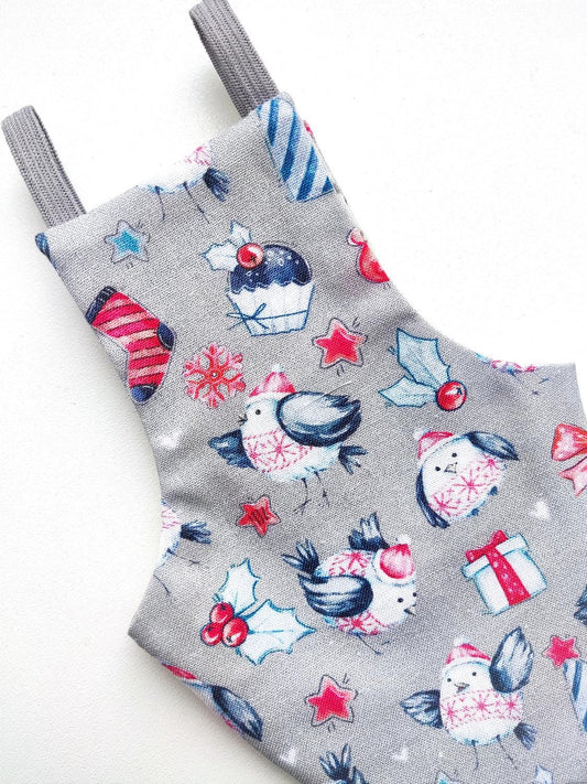 Pigeon Pants Bird Diaper Flightsuit - Christmas Birds