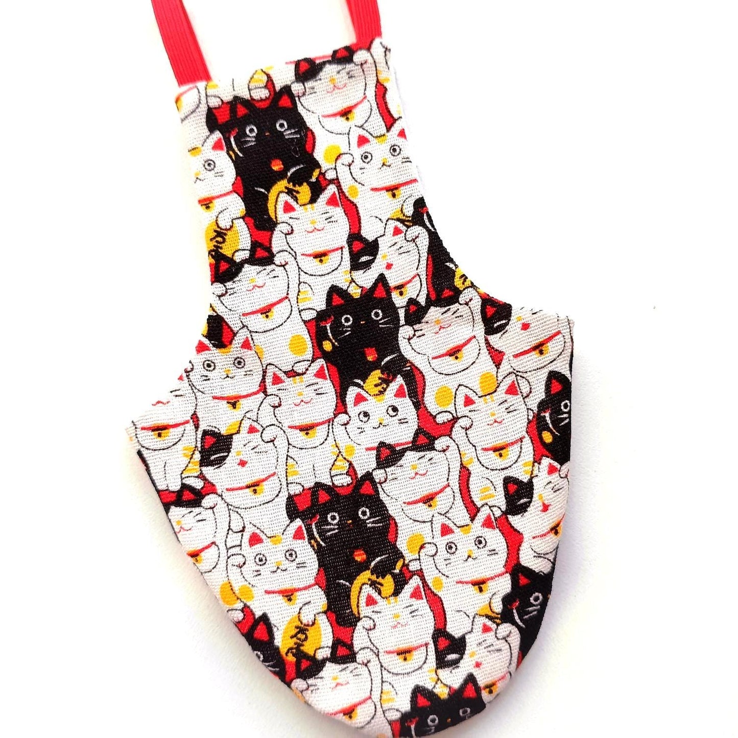 Pigeon Pants Flightsuit in Maneki-Neko Print - Handmade Cotton Bird Diaper w/ Leash Add-On