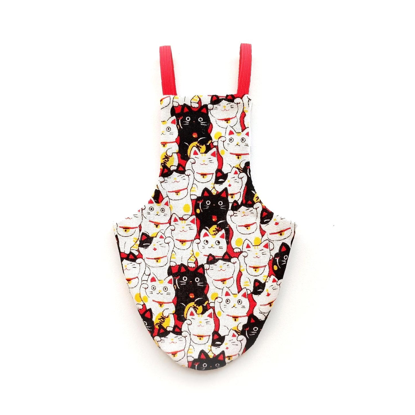 Pigeon Pants Flightsuit in Maneki-Neko Print - Handmade Cotton Bird Diaper w/ Leash Add-On
