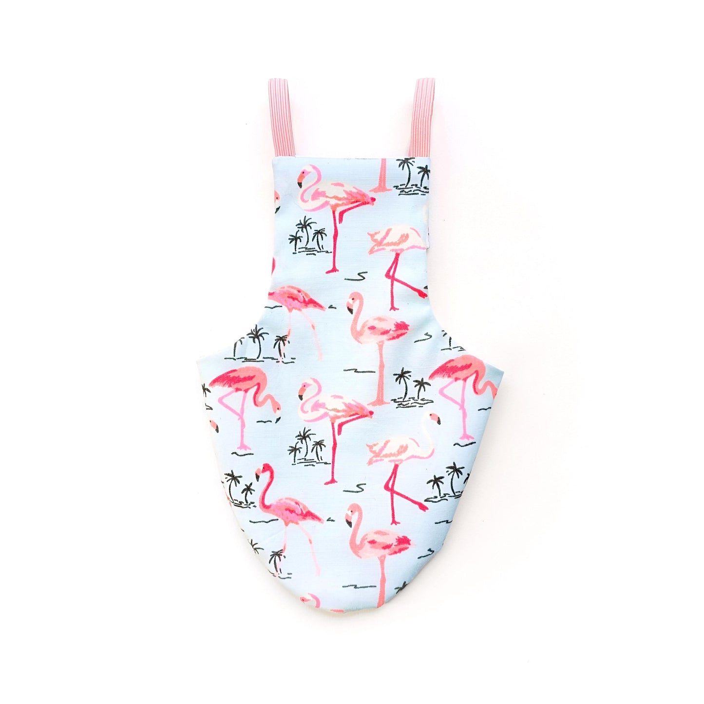 Pigeon Pants Flightsuit in Pink Flamingo Print - Handmade Cotton Bird Diaper w/ Leash Add-On
