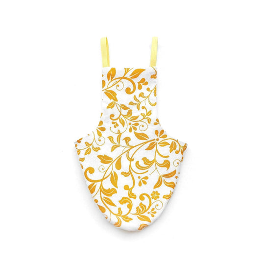 Pigeon Pants Flightsuit in Floral Ochre Print - Handmade Bird Diaper w/ Leash Add-On