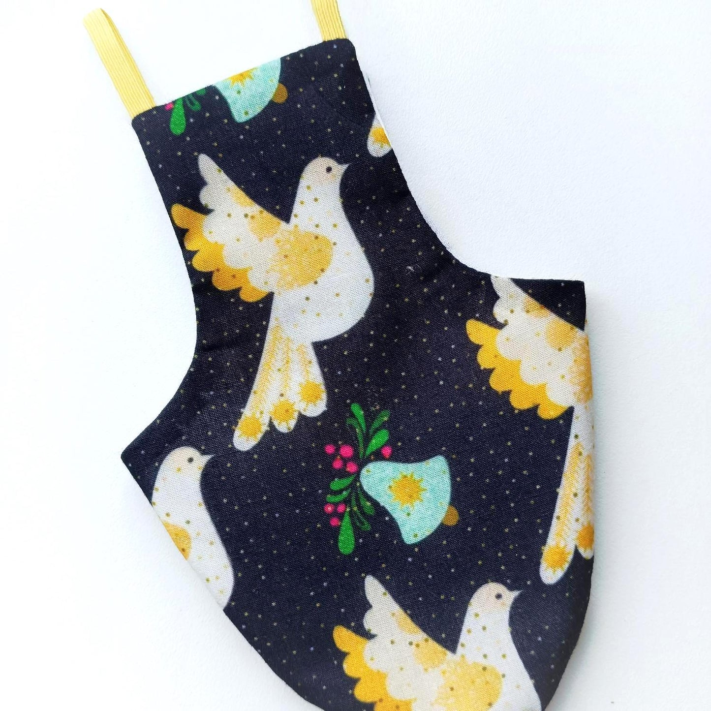 Pigeon Pants Flightsuit in Doves Print - Handmade Cotton Bird Diaper w/ Leash Add-On