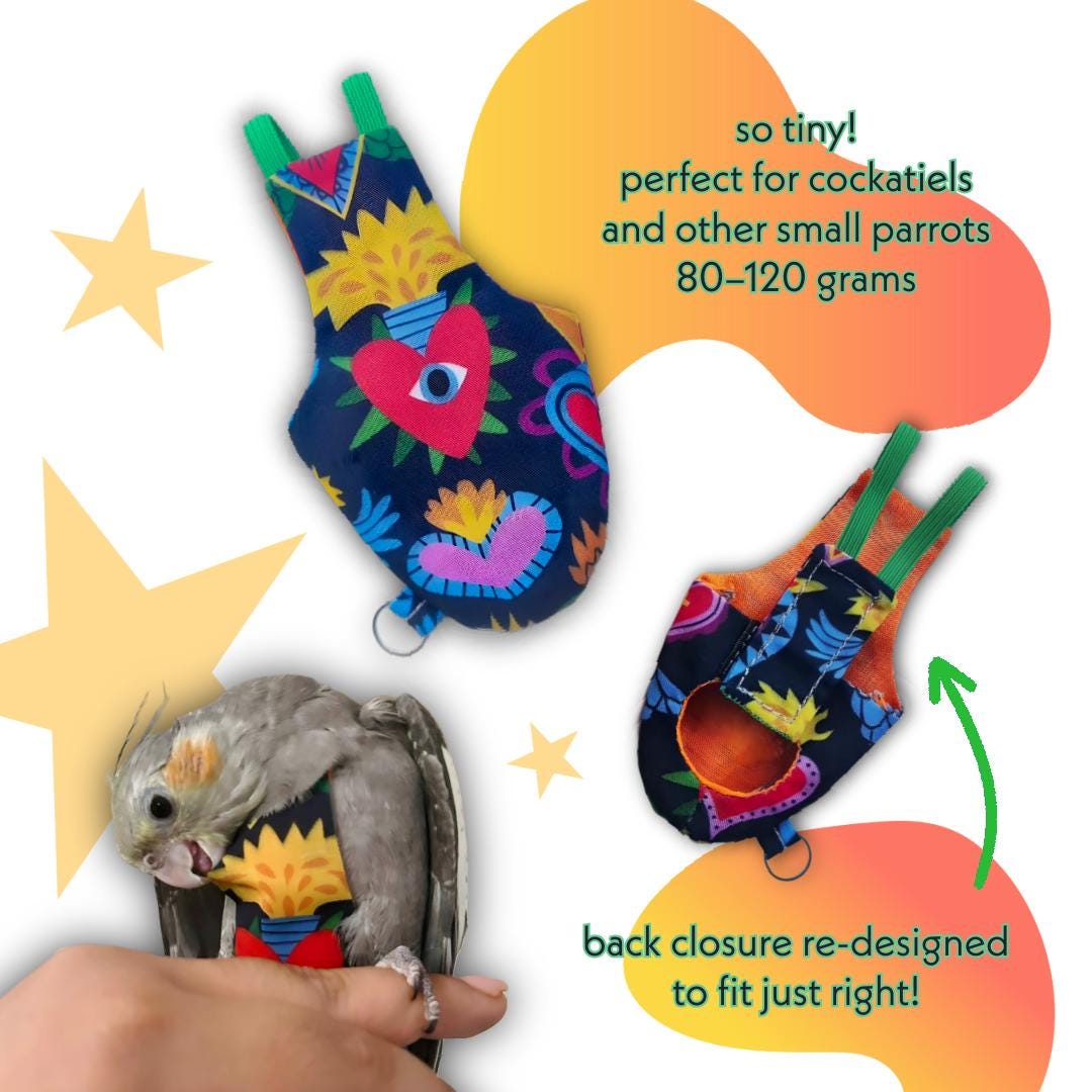 Handmade Cockatiel Pants Micro Bird Diaper One-Size Flightsuit - Choose From 50+ Prints