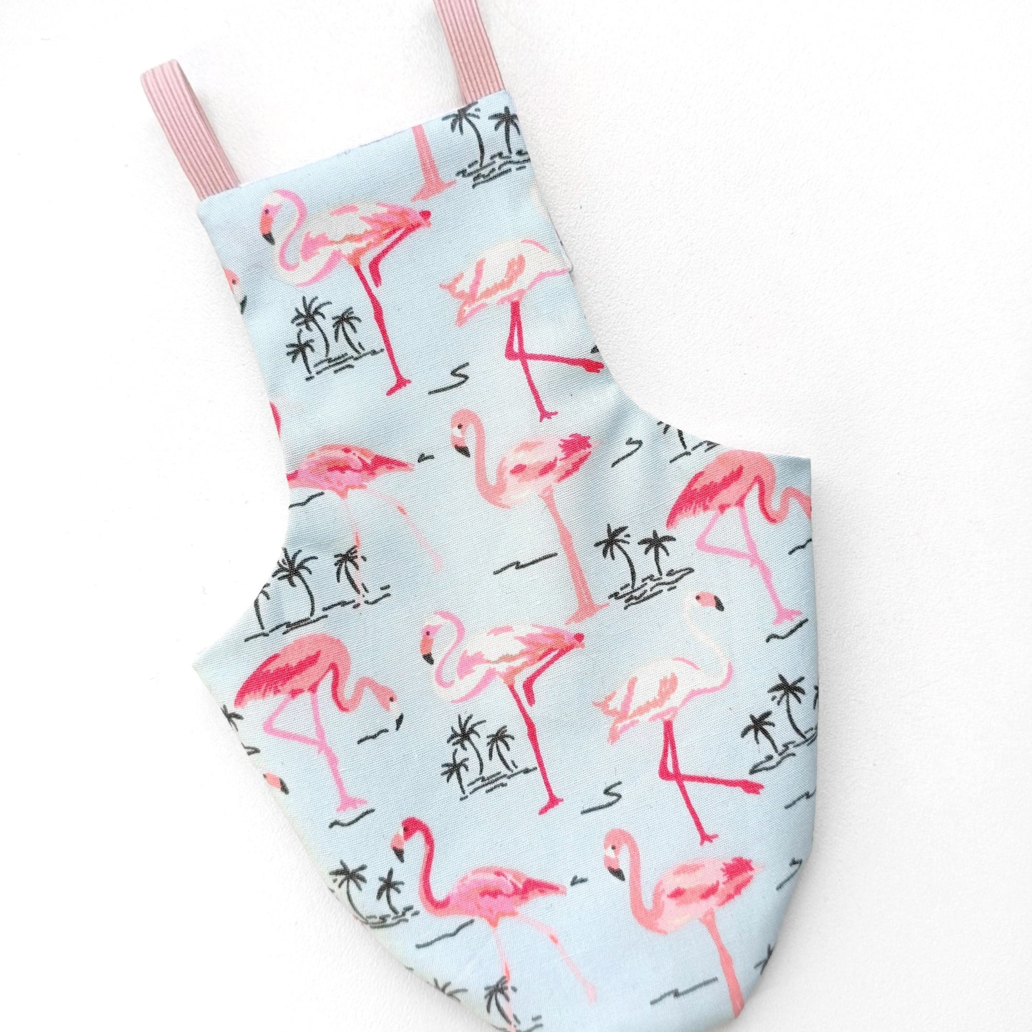 Pigeon Pants Flightsuit in Pink Flamingo Print - Handmade Cotton Bird Diaper w/ Leash Add-On