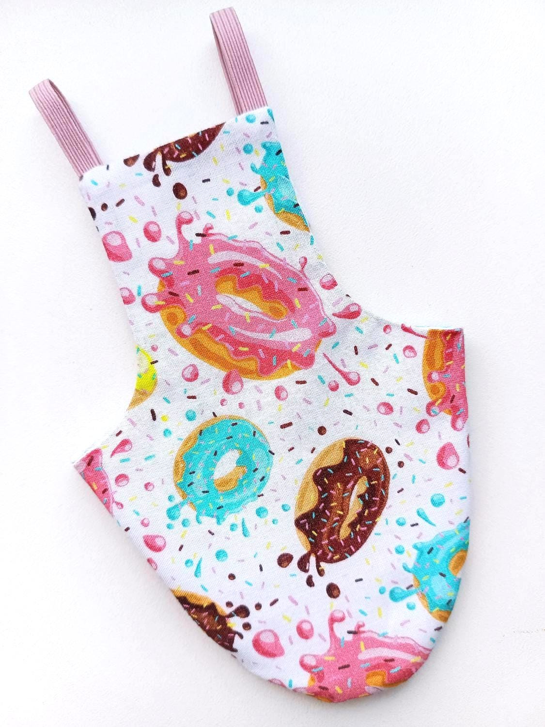 Pigeon Pants Flightsuit in Donut Print - Handmade Cotton Bird Diaper w/ Leash Add-On