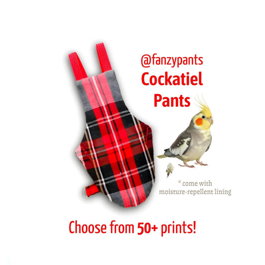 Handmade Cockatiel Pants Micro Bird Diaper One-Size Flightsuit - Choose From 50+ Prints