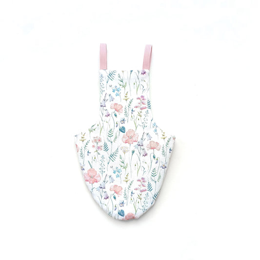 Pigeon Pants Flightsuit in Dry Flowers Print - Handmade Cotton Bird Diaper w/ Leash Add-On
