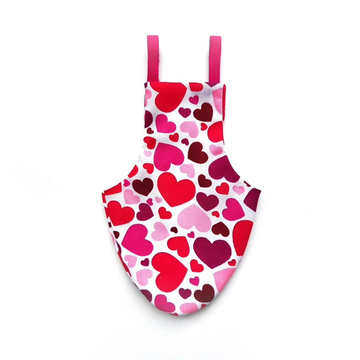 Pigeon Pants Flightsuit in Hearts Print - Handmade Cotton Bird Diaper w/ Leash Add-On