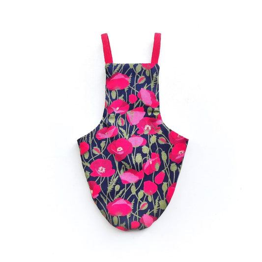 Pigeon Pants Bird Diaper Flightsuit - Poppies on Navy