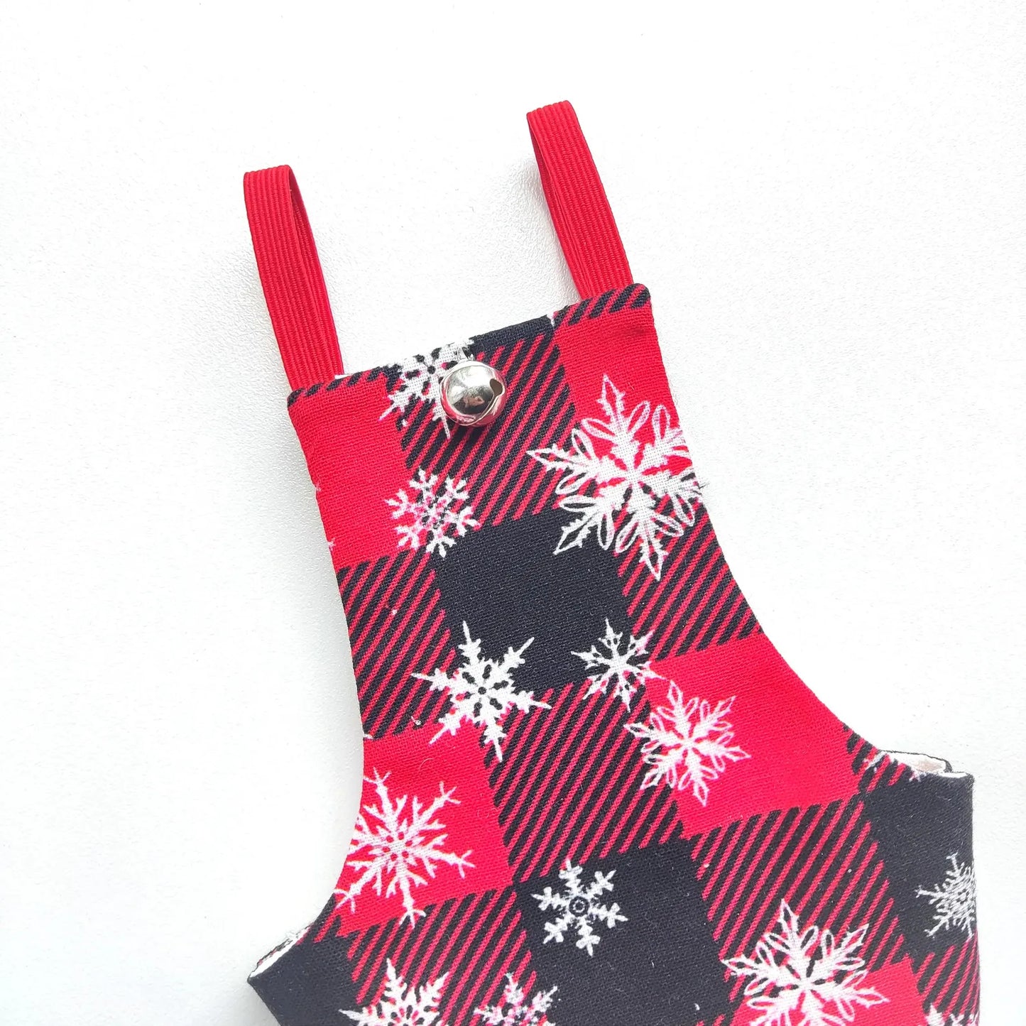 Pigeon Pants Bird Diaper Flightsuit - Red Tartan with Bell