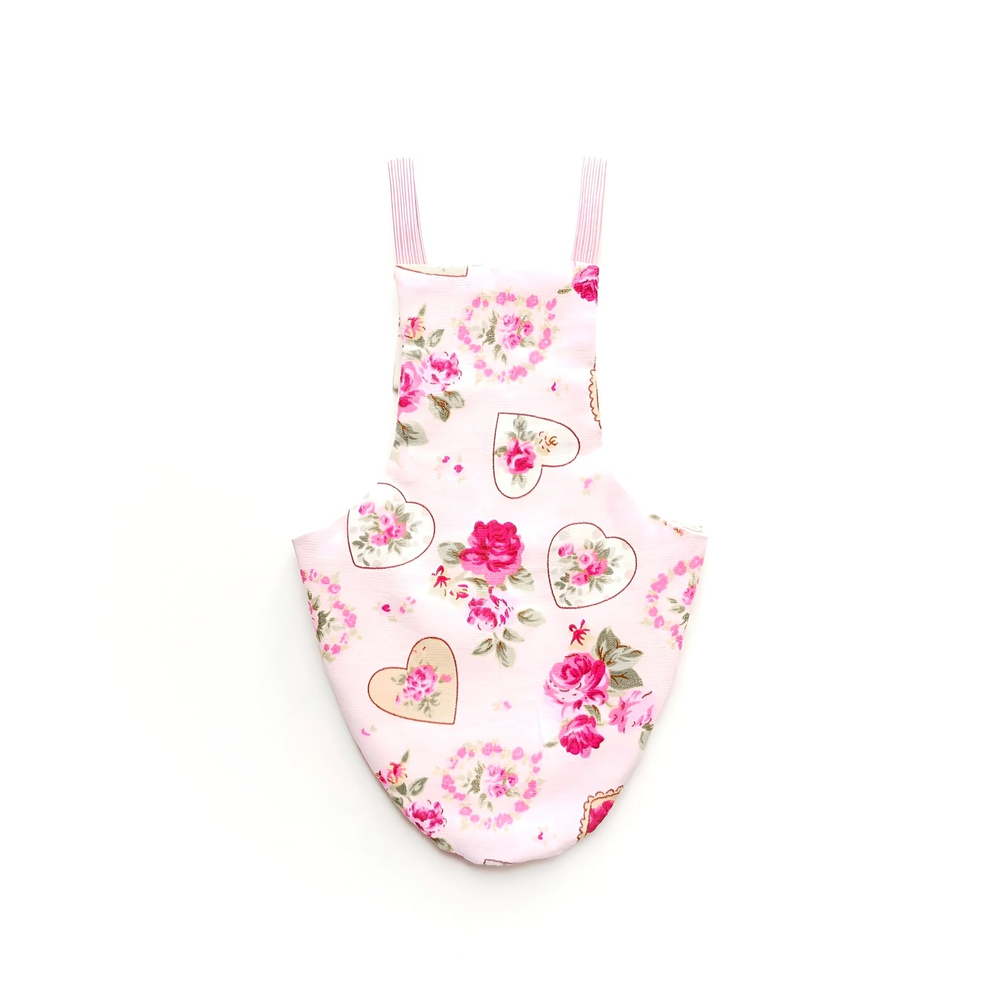 Pigeon Pants Flightsuit in Vintage Hearts Print - Handmade Cotton Bird Diaper w/ Leash Add-On